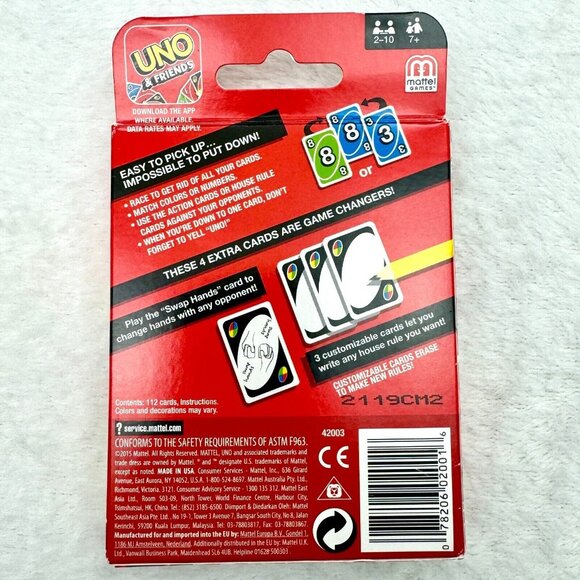 Uno Card Game With Customizable Wild Cards Mattel Brand New & Sealed - Picture 2 of 5
